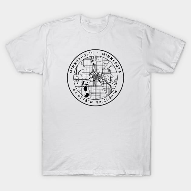 Minneapolis Map T-Shirt by Ryan-Cox
